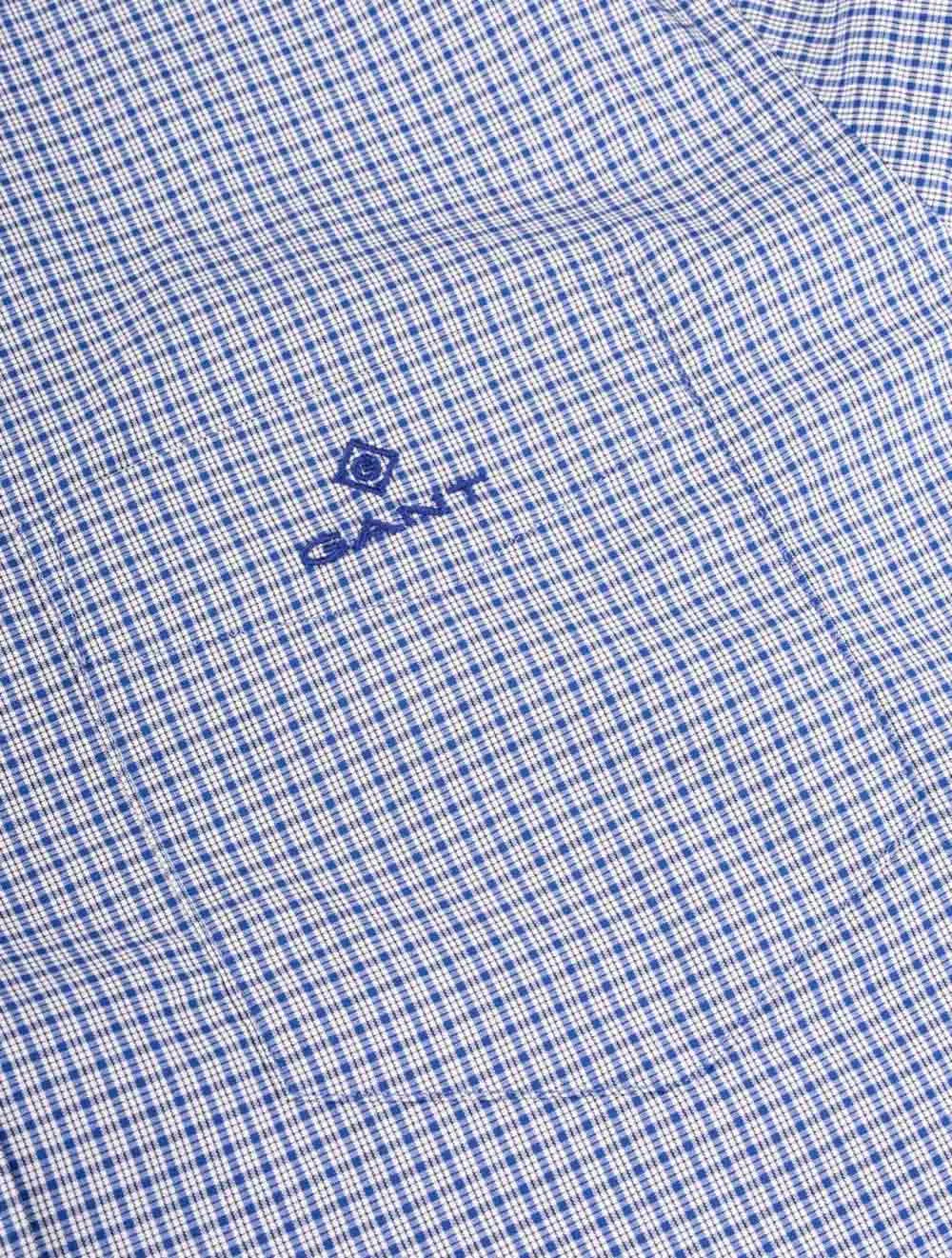 Regular Fit Micro Check Buttondown Shirt College Blue