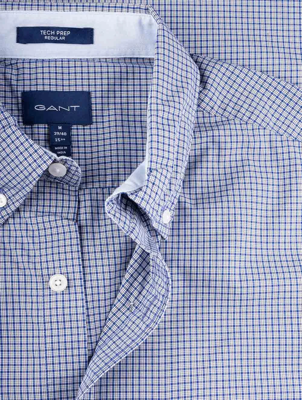 Regular Fit Micro Check Buttondown Shirt College Blue