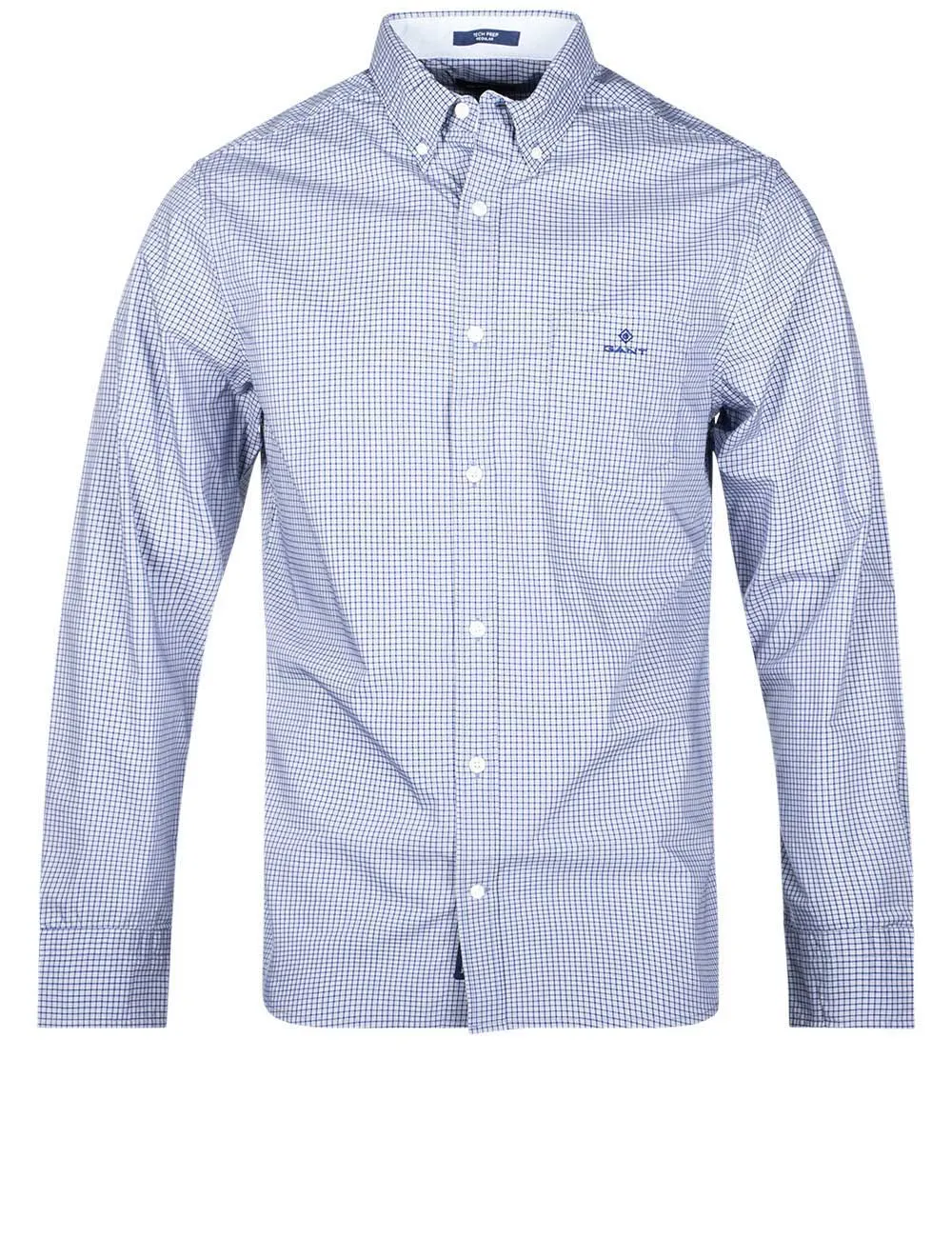 Regular Fit Micro Check Buttondown Shirt College Blue