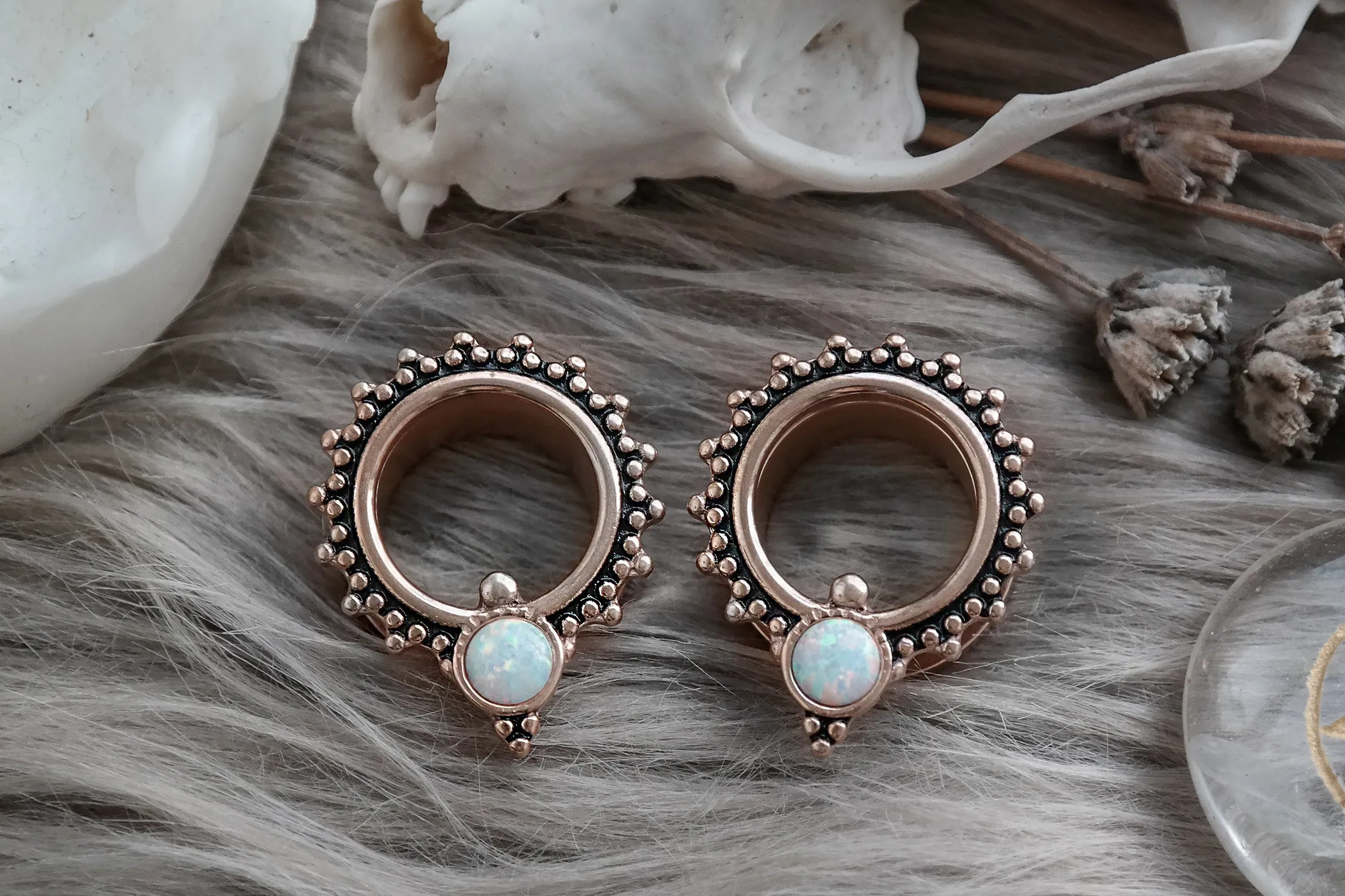 Rose Gold Opal Tunnels