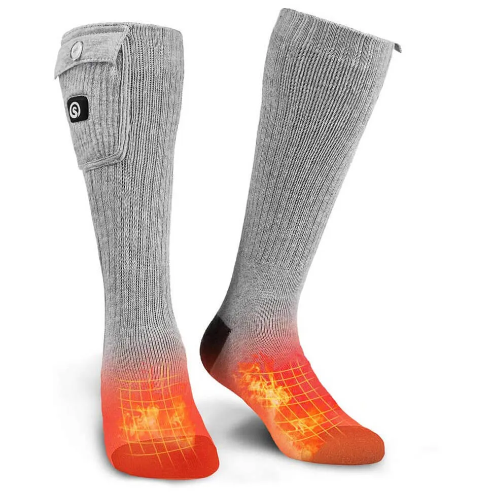 Savior Heated Socks | 7.4V Rechargeable Battery Operated Heated Socks Gray