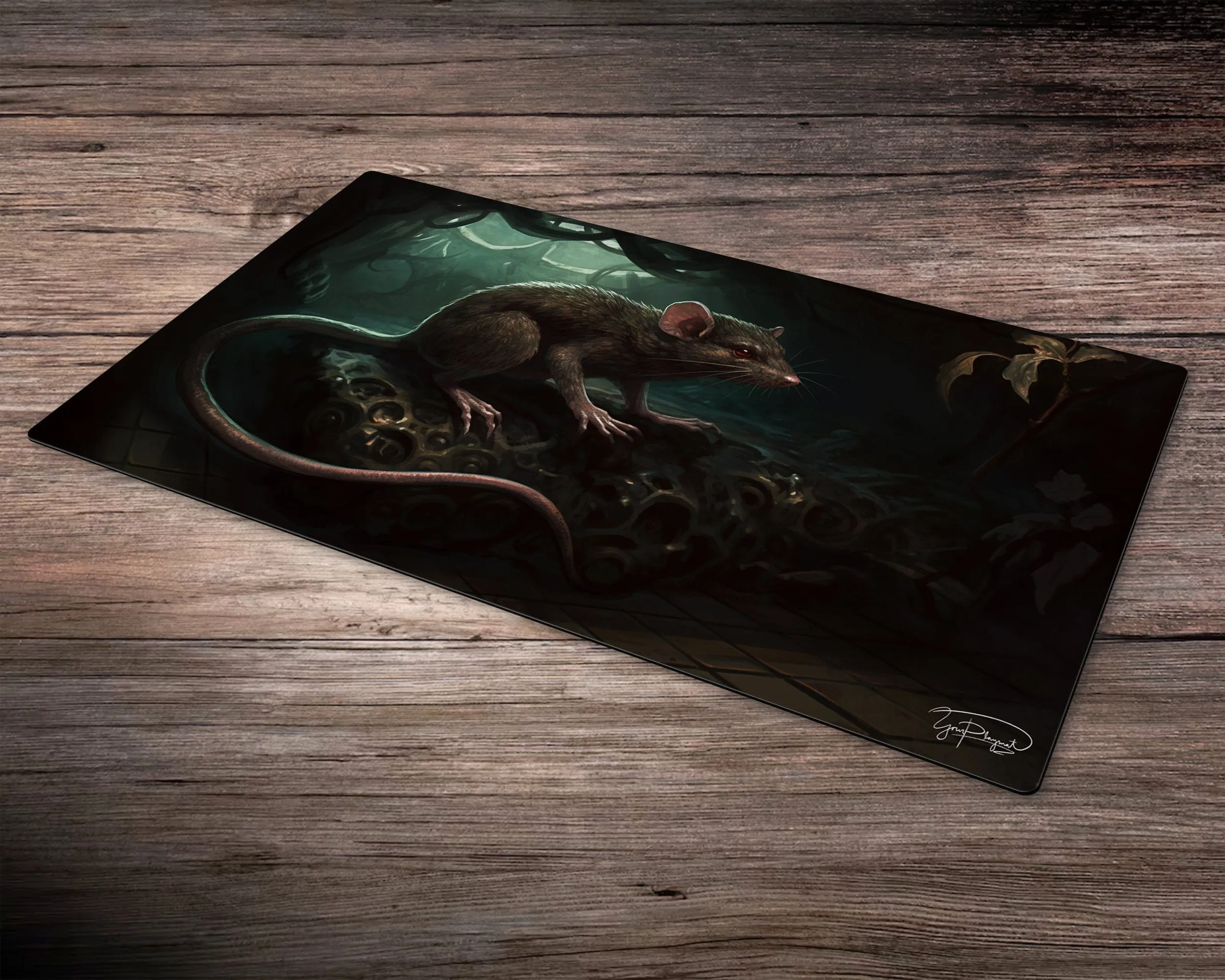 Shadowy Rat Playmat  - MTG Spielmatte - 24 x 14 inches - MTG Geschenke - MTG Zubehör - Magie Tischmatte