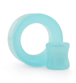 Sky Blue Glass Double Flare Tunnels