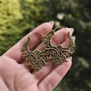 Small Floral Earrings  Gold