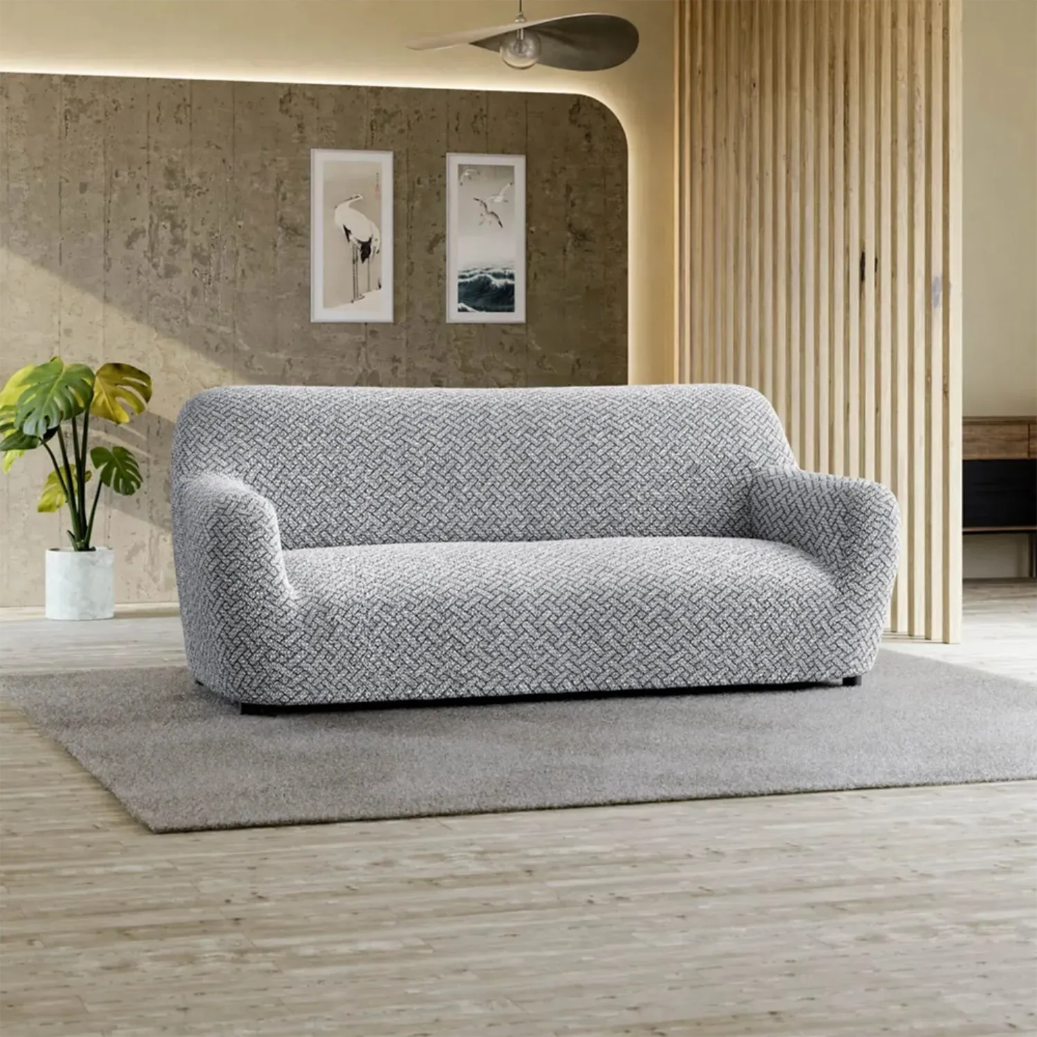 Sofa 3 Seater Slipcover, Microfibra Printed Collection