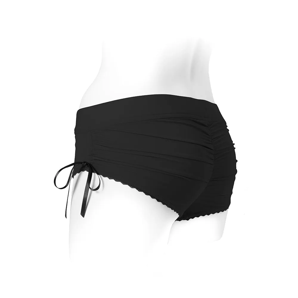 SpareParts Sasha Cinch Booty Short Harness Black Size S