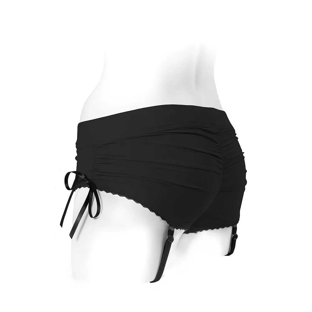 SpareParts Sasha Cinch Booty Short Harness Black Size S