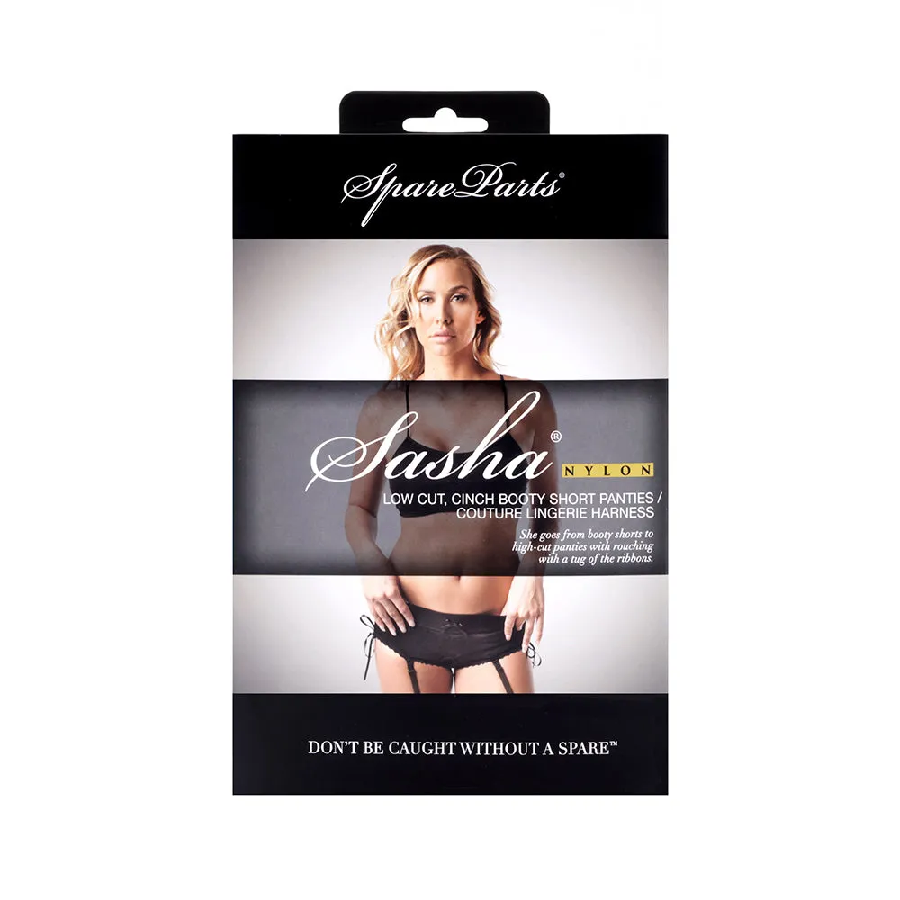 SpareParts Sasha Cinch Booty Short Harness Black Size S