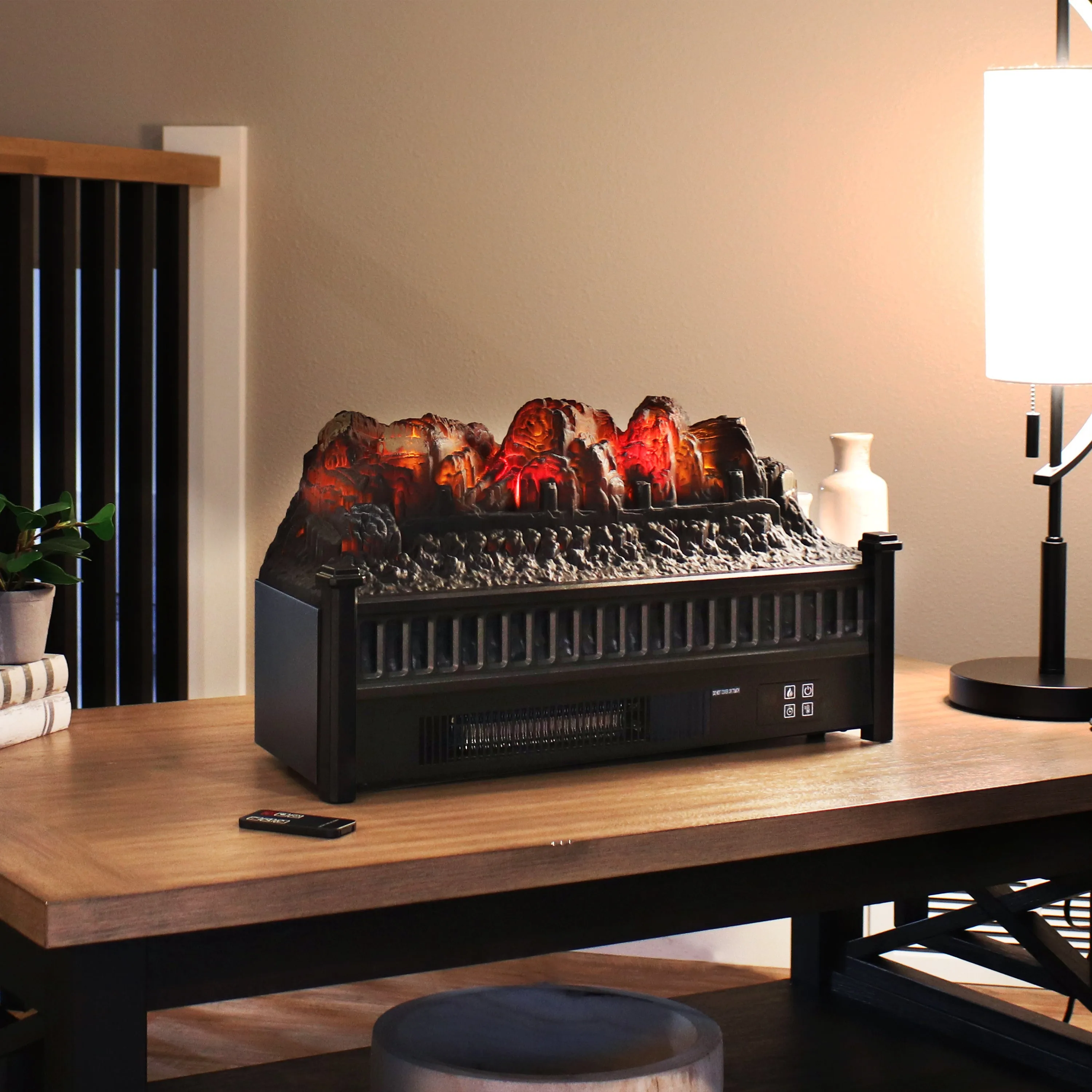 Sunnydaze Heated Log Electric Fireplace Insert