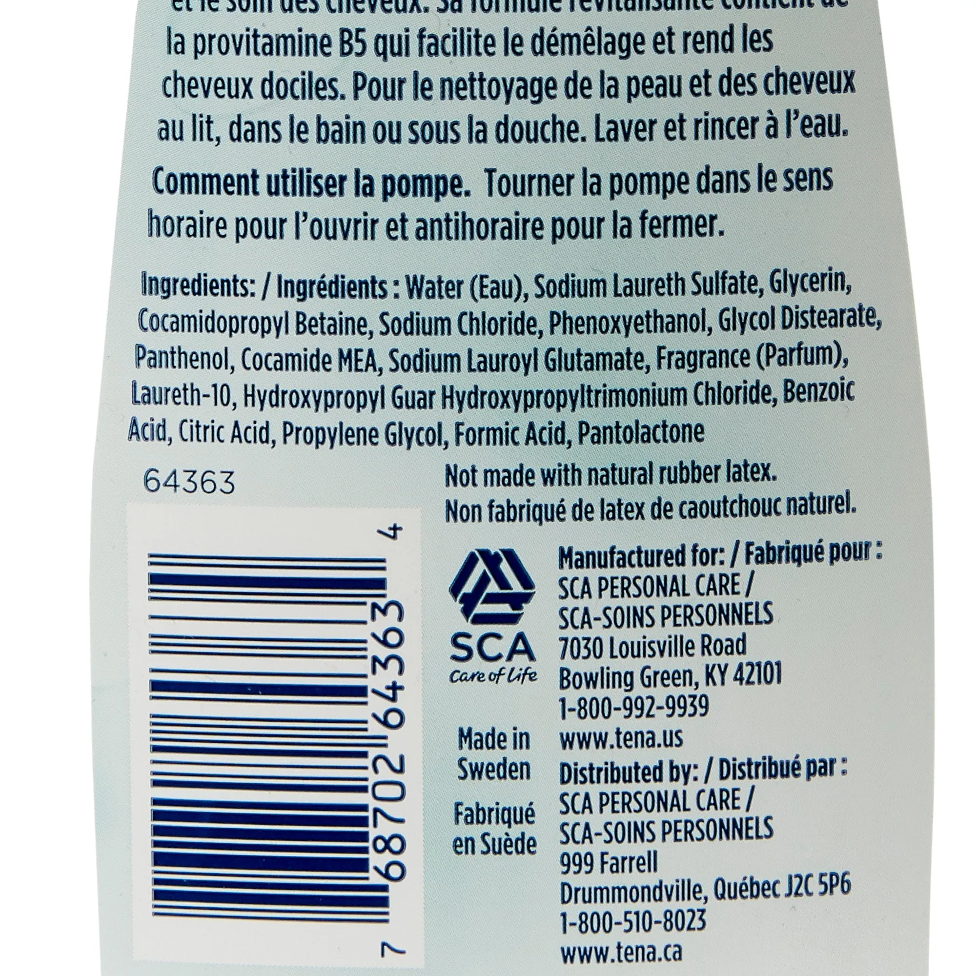 Tena® Scented Shampoo and Body Wash, 16.9 oz. Pump Bottle