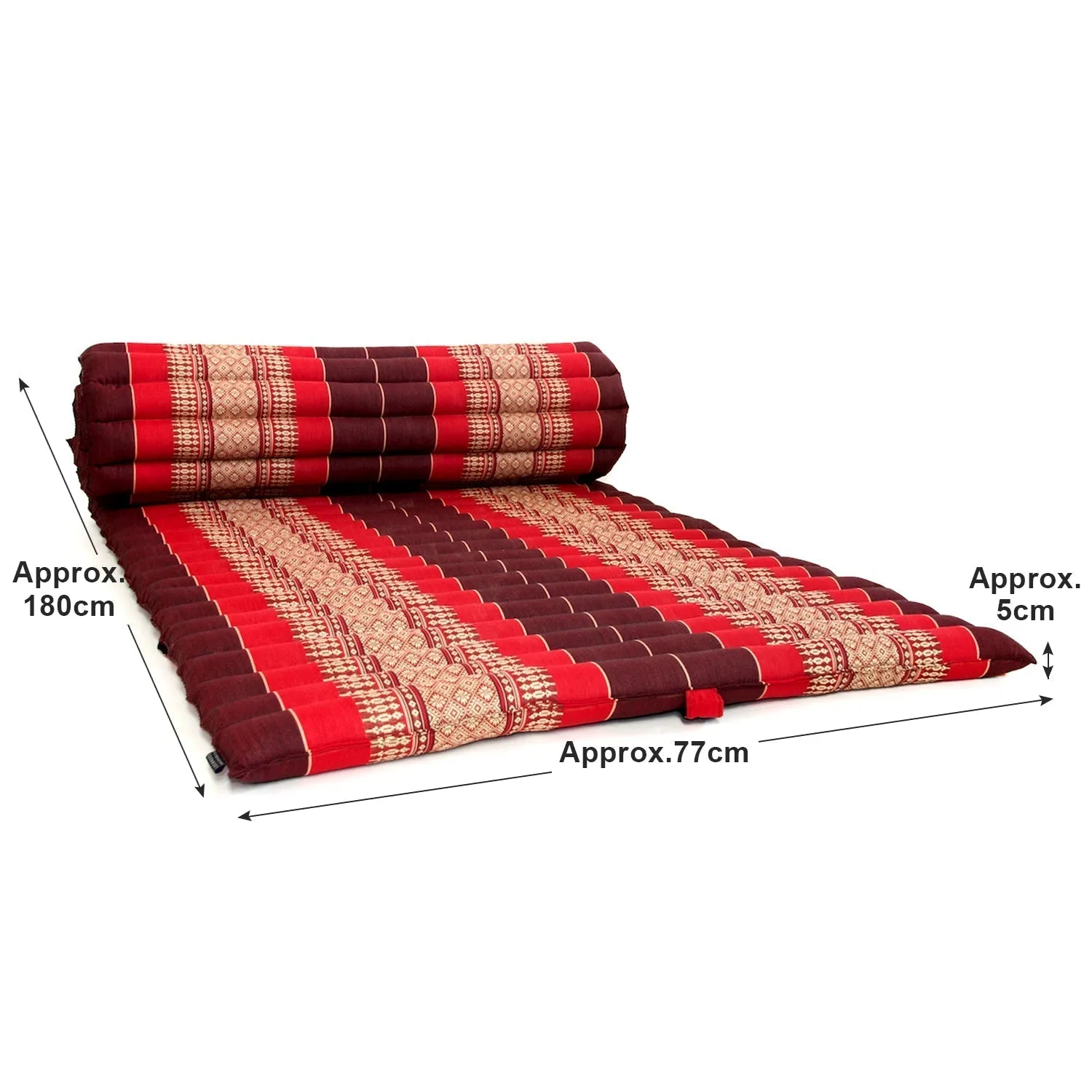 Thai kapok cushion Day bed Roll Out Mattress Foldout Mat relaxation, camping or Yoga Matt Natural Kapok Filled_ 105x200 cm 