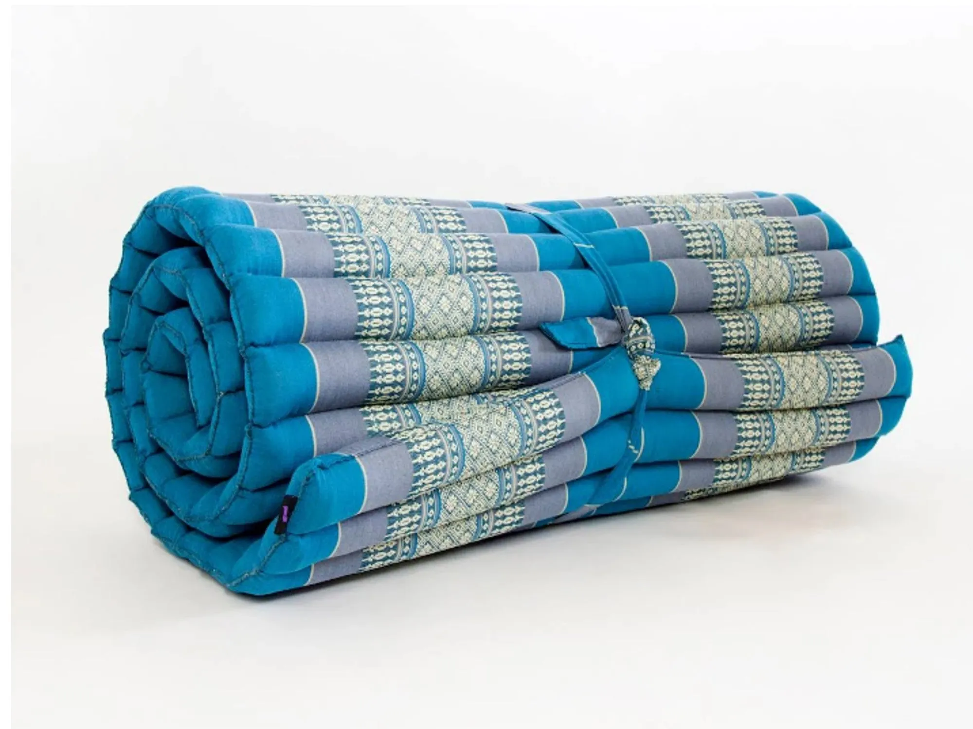 Thai kapok cushion Day bed Roll Out Mattress Foldout Mat relaxation, day bed, camping or Yoga Matt Natural Kapok Filled_ 80 x 200 cm BLUE