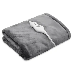 timeless mollie Electric Throw Blanket 45" x 60", Flannel Heated Blanket with 3 Heating Levels & 4H Auto-off, ETL Certification, Machine Washable, Christmas Gift, Dark Gray