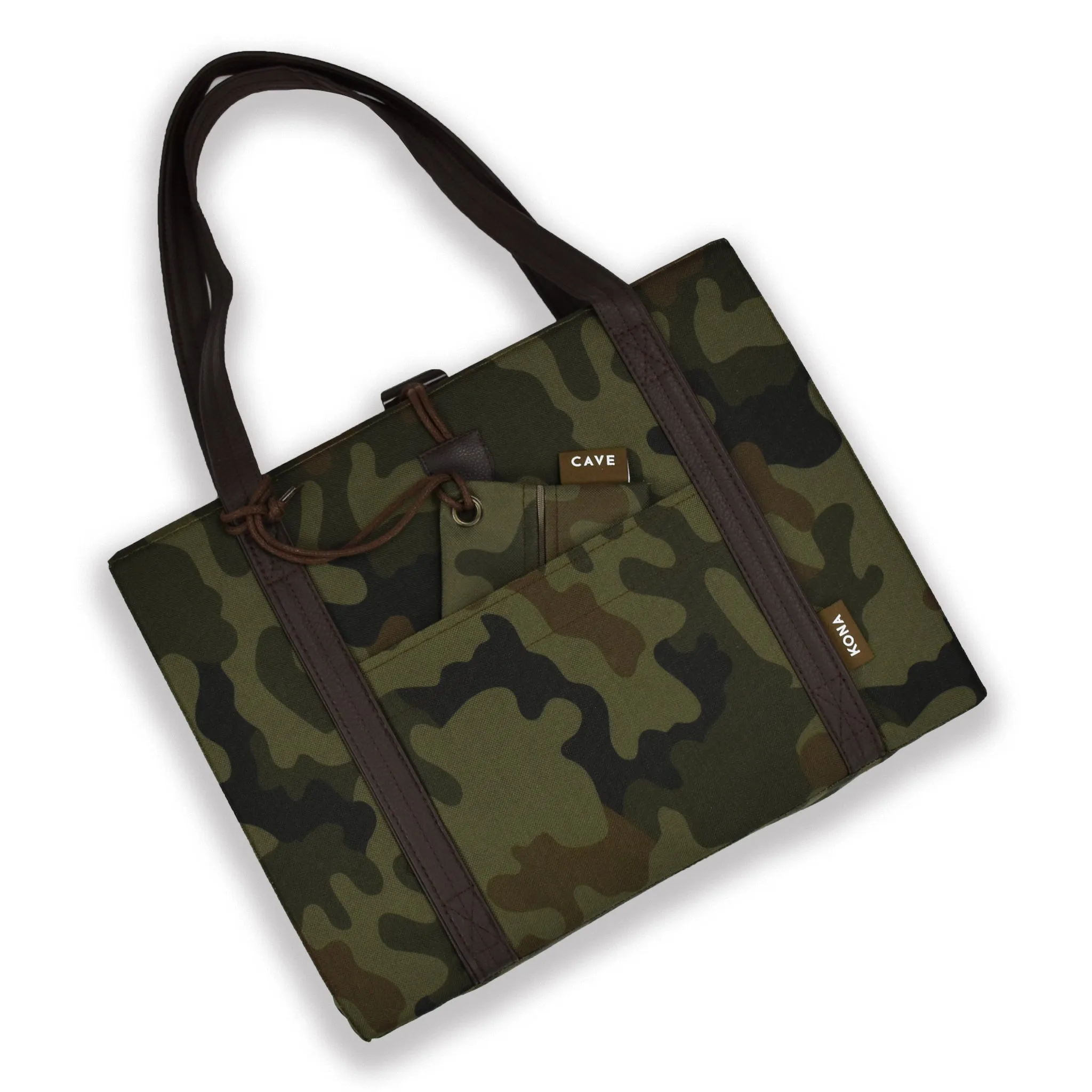 Travel Dog Bed - Camouflage with Quilted Brown Lining