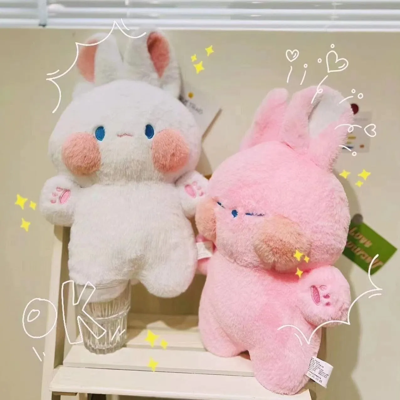 Ultra Kawaii Blushed Bunny Plushies - 40 cm