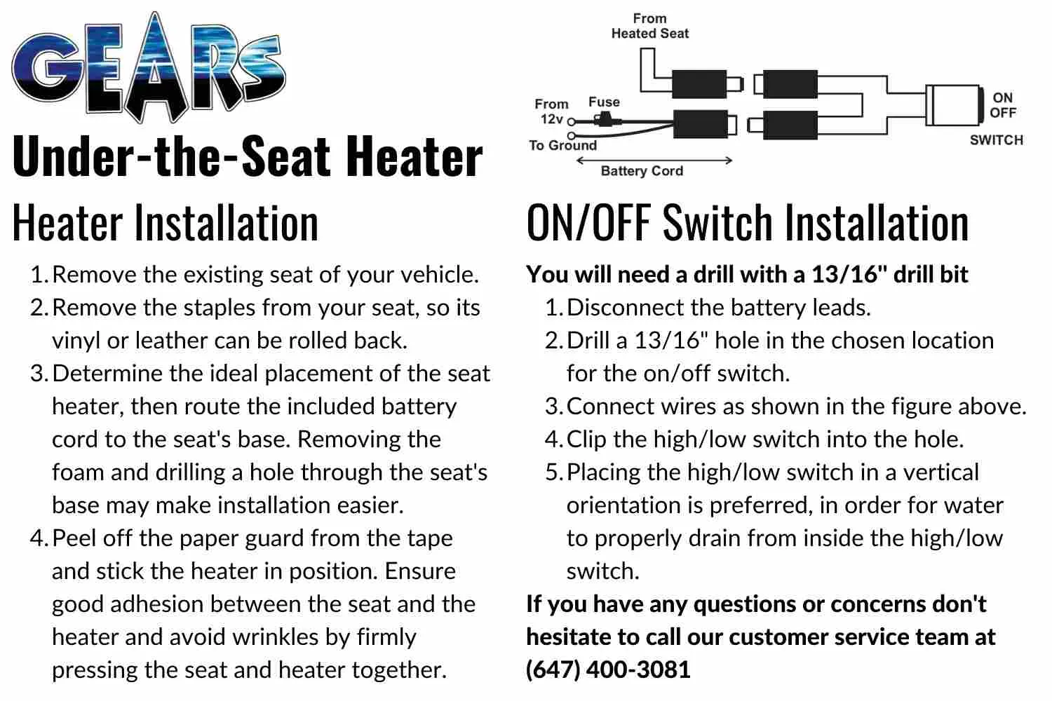 Under-Cover Seat Heater Kit