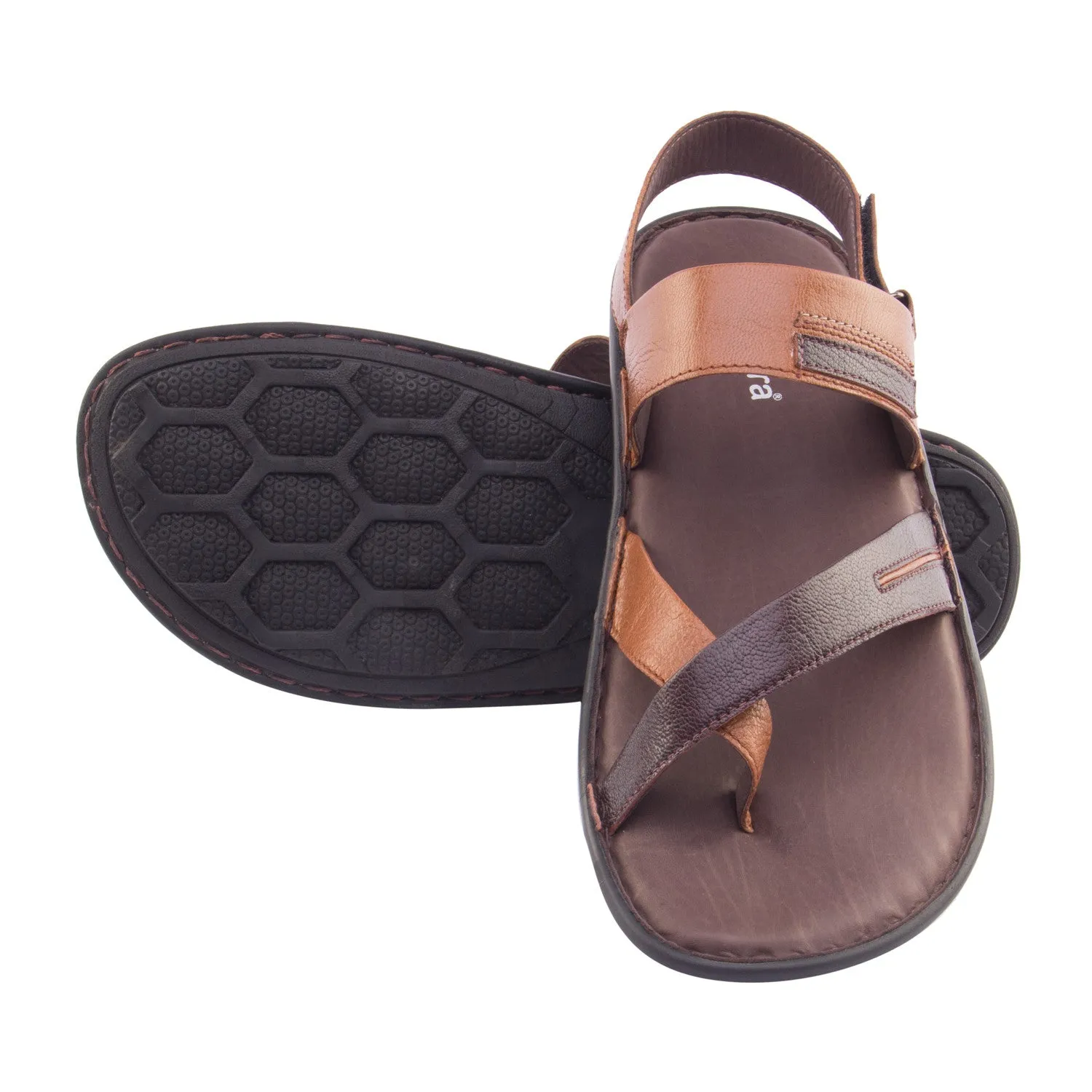 Vardhra Men 100% Genuine Leather - Thong Sandals / Slippers - English Brown