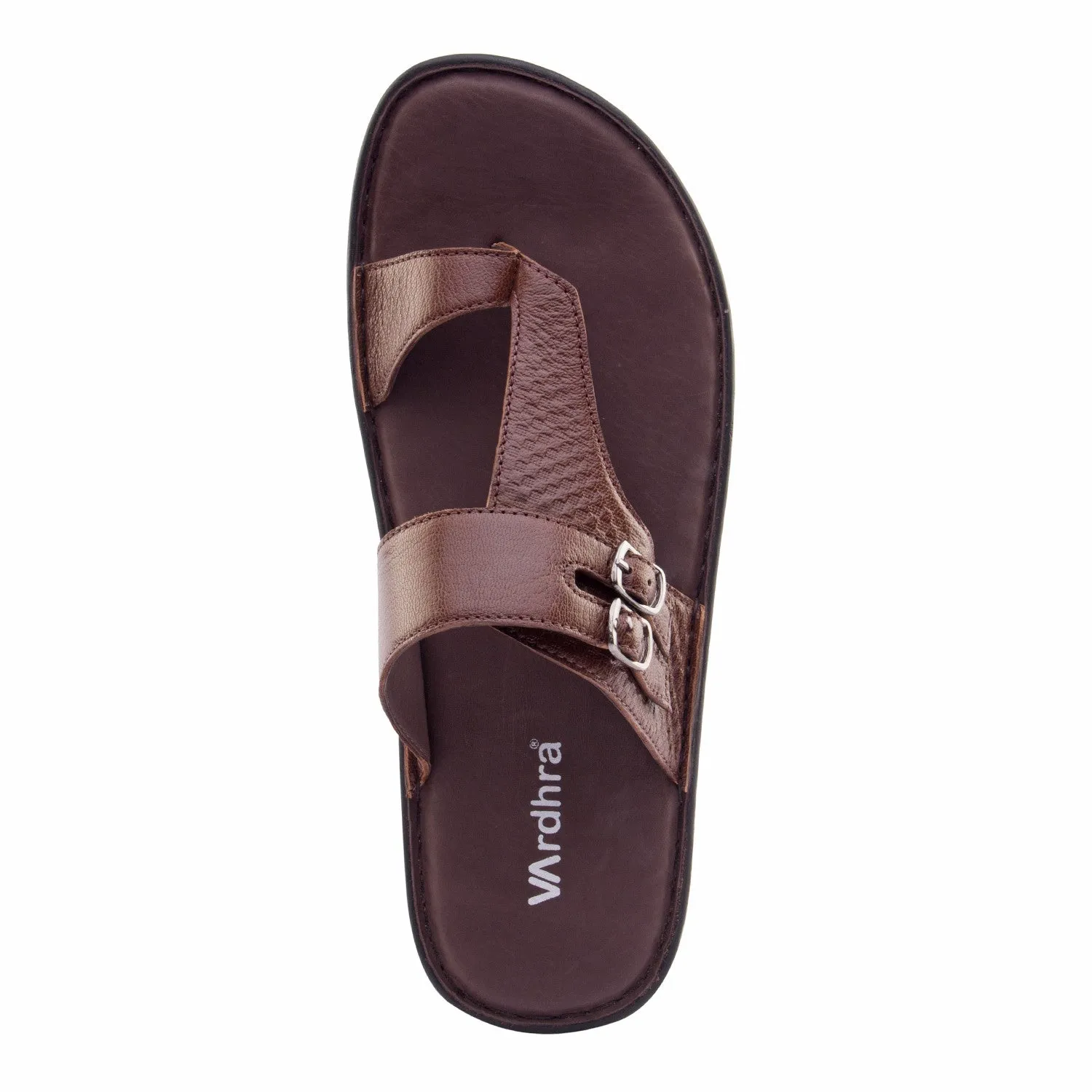 Vardhra Men 100% Genuine Leather - Thong Sandals / Slippers - Tan