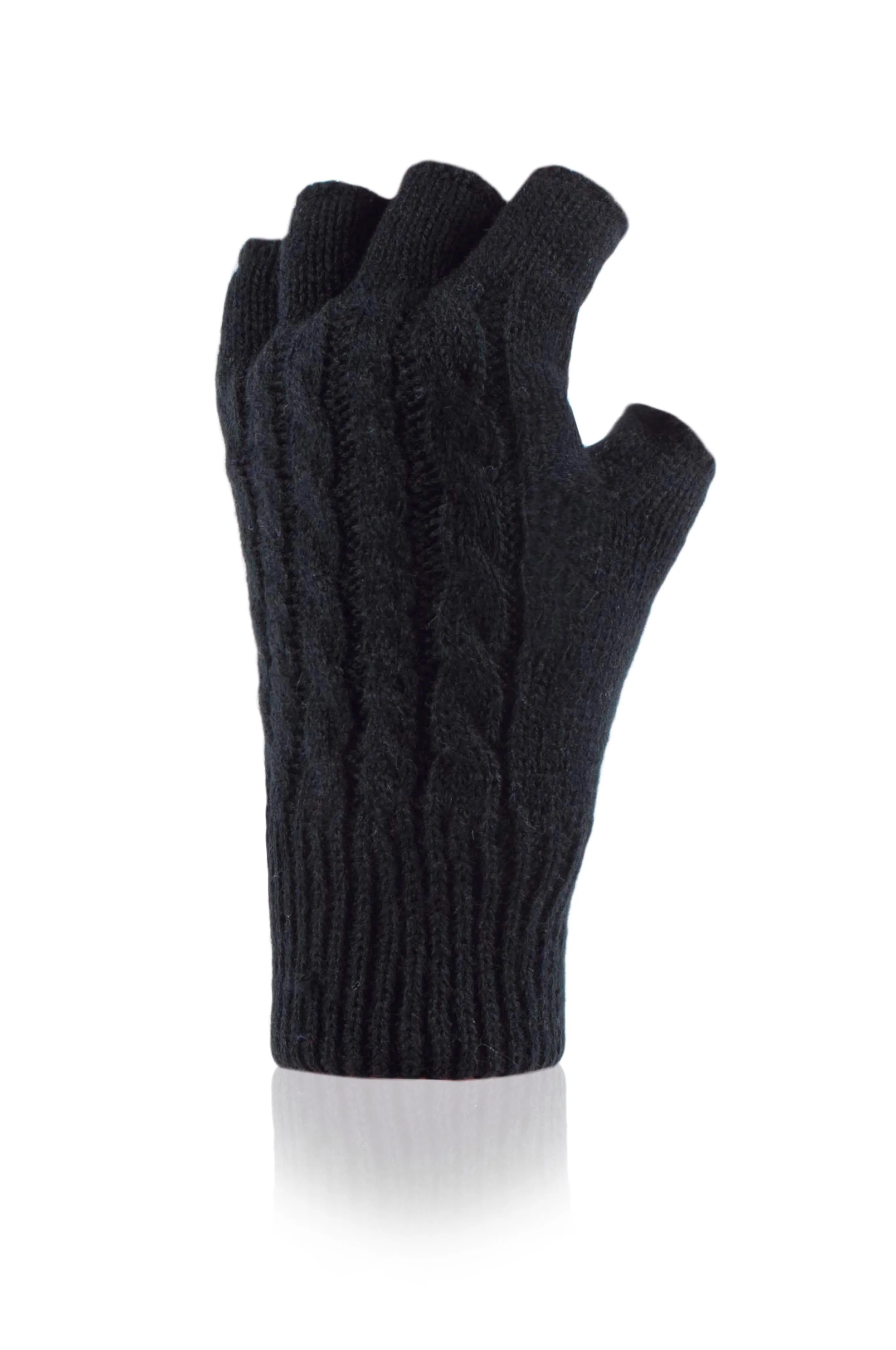 Women's Ayla Solid Cable Knit Fingerless Gloves