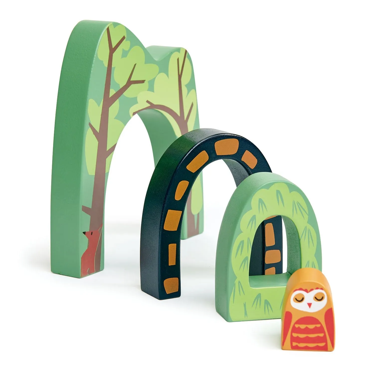 Wooden Woodland Train Tunnels Playset