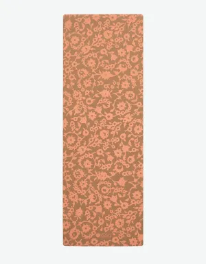 Yoga Design Lab - Cork Yoga Mat - Floral Batik Coral - 70" (178 cm) - Best For Eco-Conscious Yogis